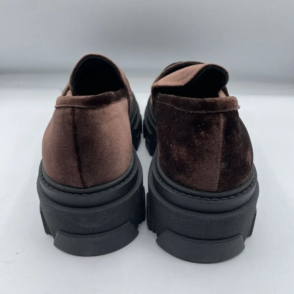 Alohas Women Platform Loafers Shoes Women 9 EU 40 Black Trailblazer Leather NWOB